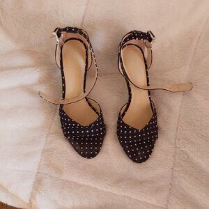 AMELIA GRACE SHOES SIZE 6 BLUE POLKA DOT